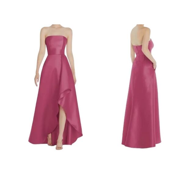 Alfred Sung Dress D832 strapless satin gown size 12 - Picture 1 of 6